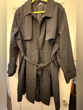 Women's black Belted Trench Coat